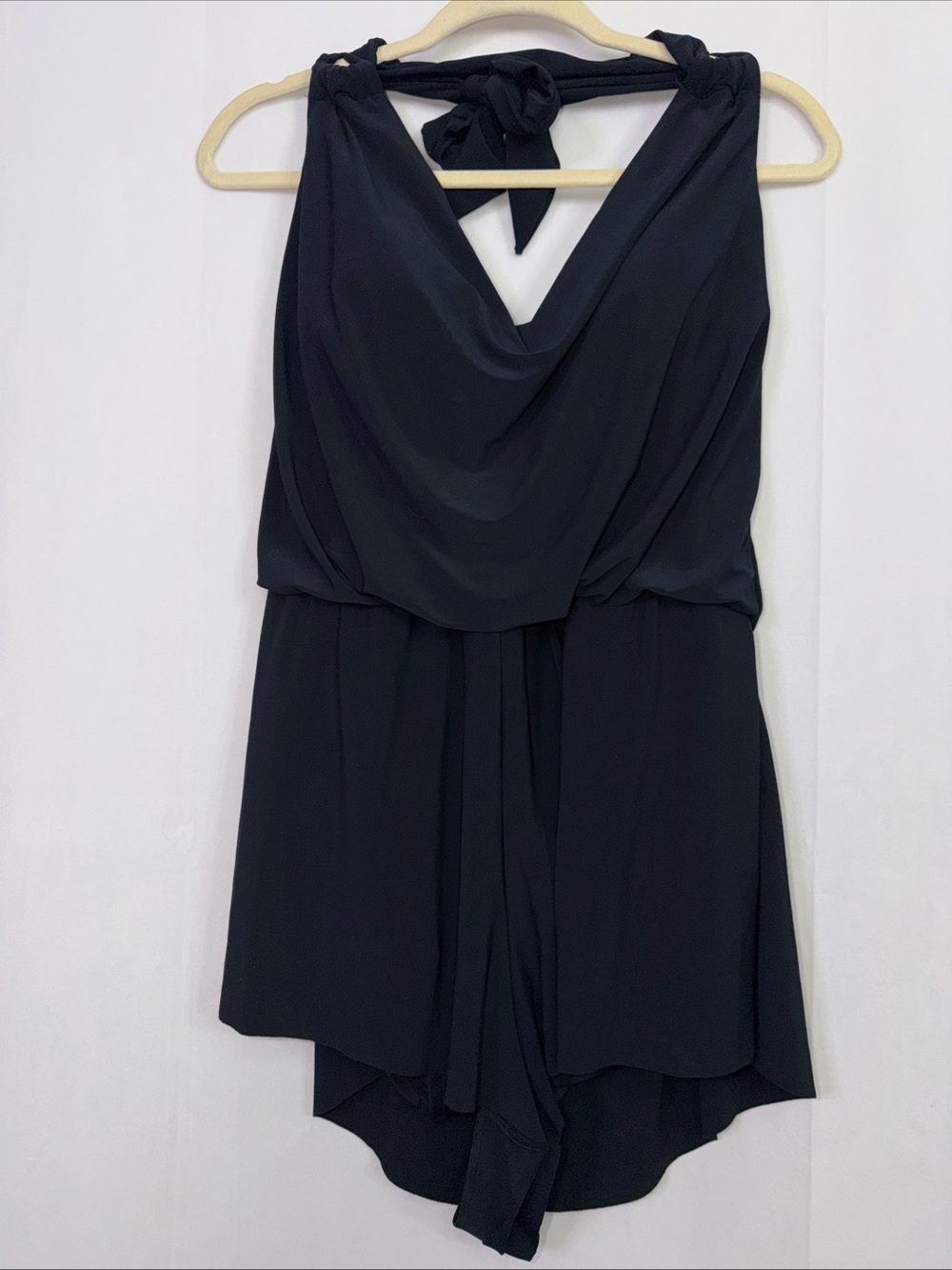 Magicsuit Black Halter Romper with Tie Straps